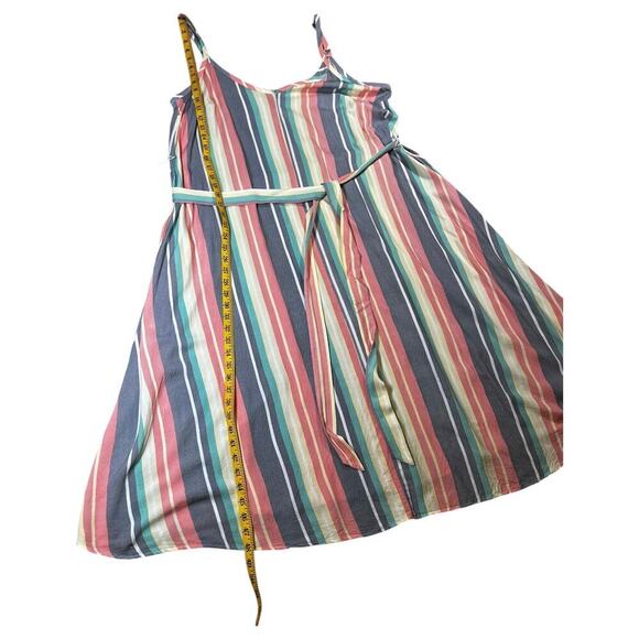 Torrid Midi Pastel Challis Striped Trapeze and Swing Dress Plus Size 2 2X 18/20 - Picture 4 of 8